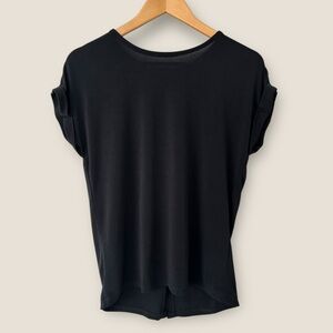 George Black Back Slit Short Sleeve Top